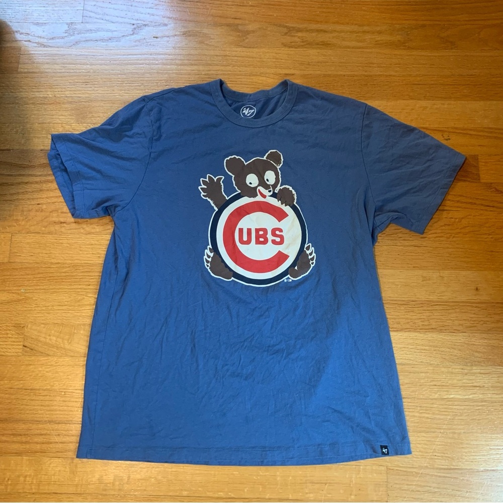 Chicago Cubs MLB ‘47 Brand Cubs Logo Shirt Sleeve T-Shirt Blue Unisex Large